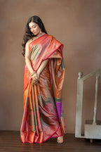 Premium Banarasi Tissue Silk with Exclusive Border | Premium Banarasi tissue silk saree featuring exclusive border and richly woven pallu.