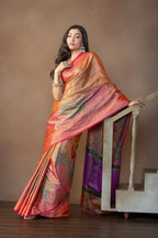 Premium Banarasi Tissue Silk with Exclusive Border | Premium Banarasi tissue silk saree featuring exclusive border and richly woven pallu.