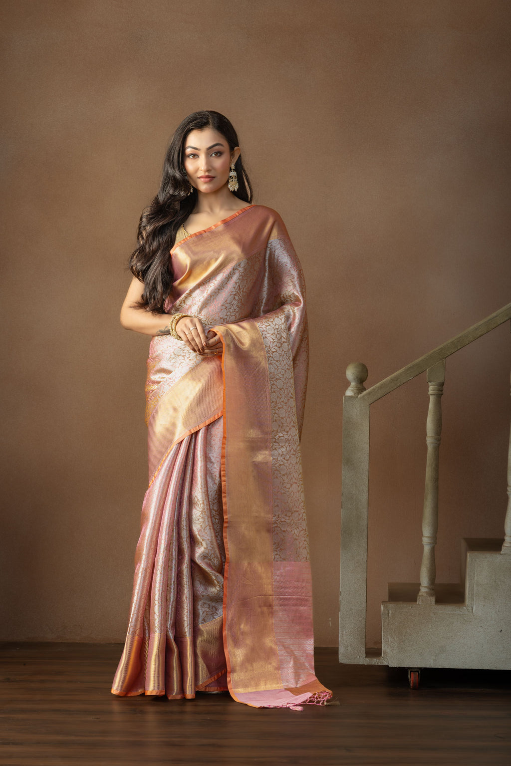 Elegant Kanjivaram Tissue Silk Saree | Kanjivaram tissue silk Banarasi saree with rich pallu