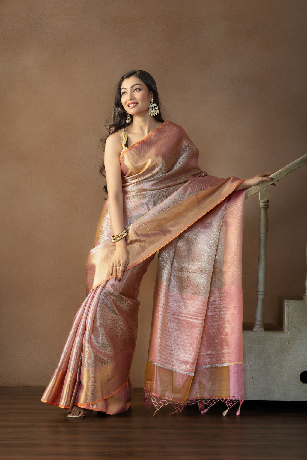 Elegant Kanjivaram Tissue Silk Saree | Kanjivaram tissue silk Banarasi saree with rich pallu