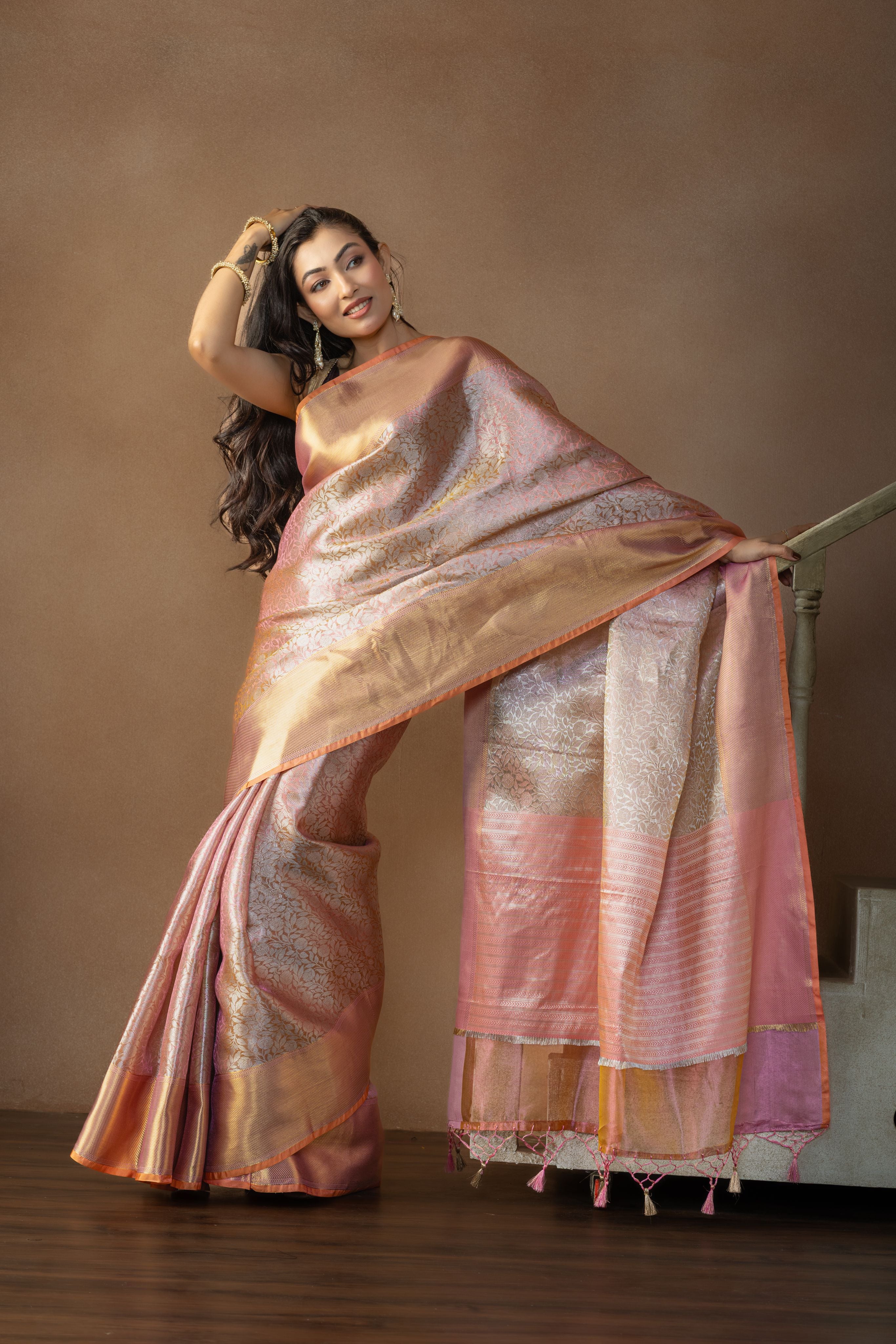Elegant Kanjivaram Tissue Silk Saree | Kanjivaram tissue silk Banarasi saree with rich pallu
