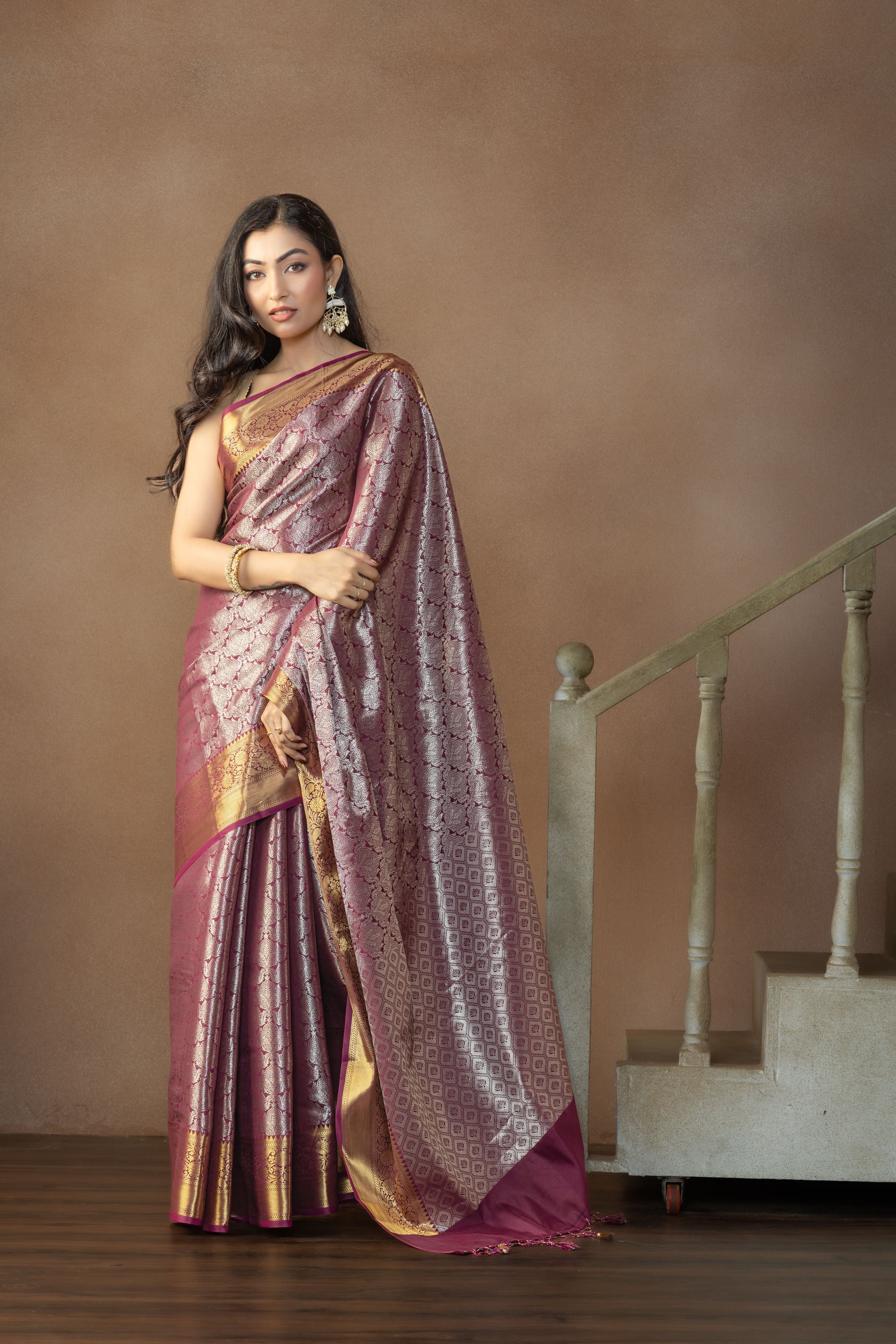 Elegant Kanjivaram Tissue Silk Saree | Kanjivaram tissue silk Banarasi saree with rich pallu