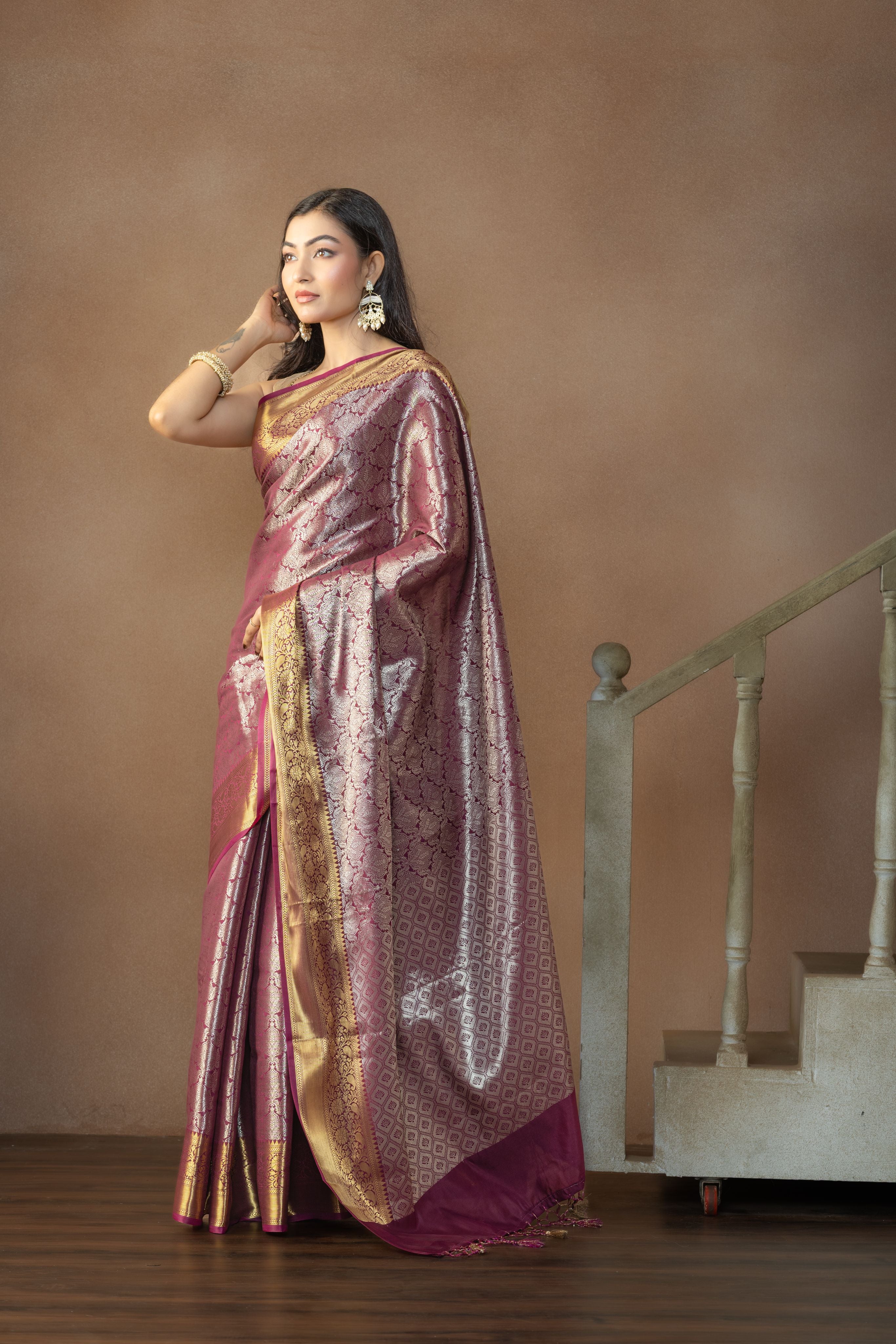 Elegant Kanjivaram Tissue Silk Saree | Kanjivaram tissue silk Banarasi saree with rich pallu