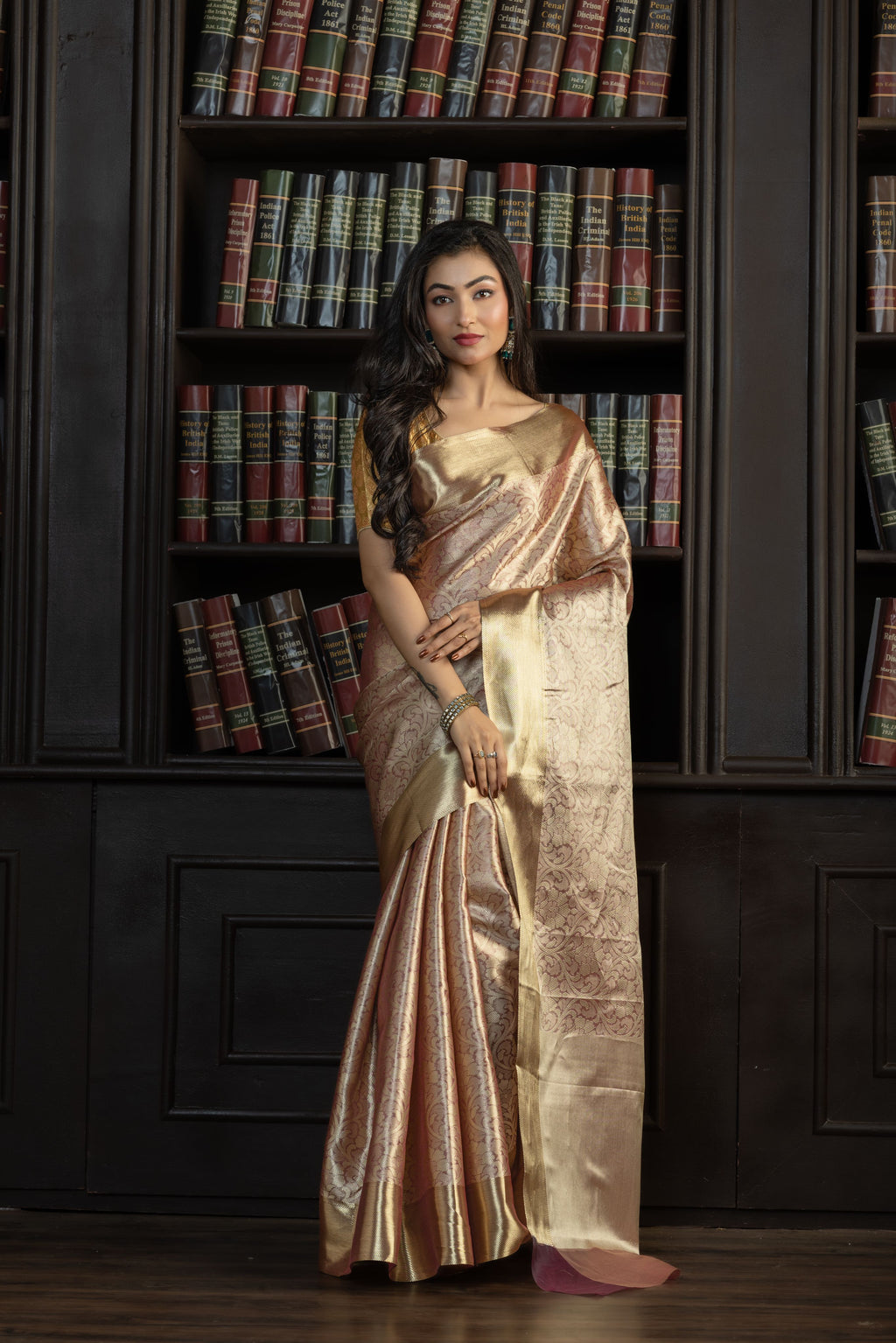 Soft Silk Heritage Banarasi Saree Online | Timeless soft silk Banarasi saree with heritage weaving, perfect for weddings and festivities