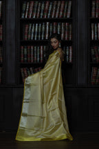 Metallic Yellow Kanjivaram Embossed Tissue Saree
