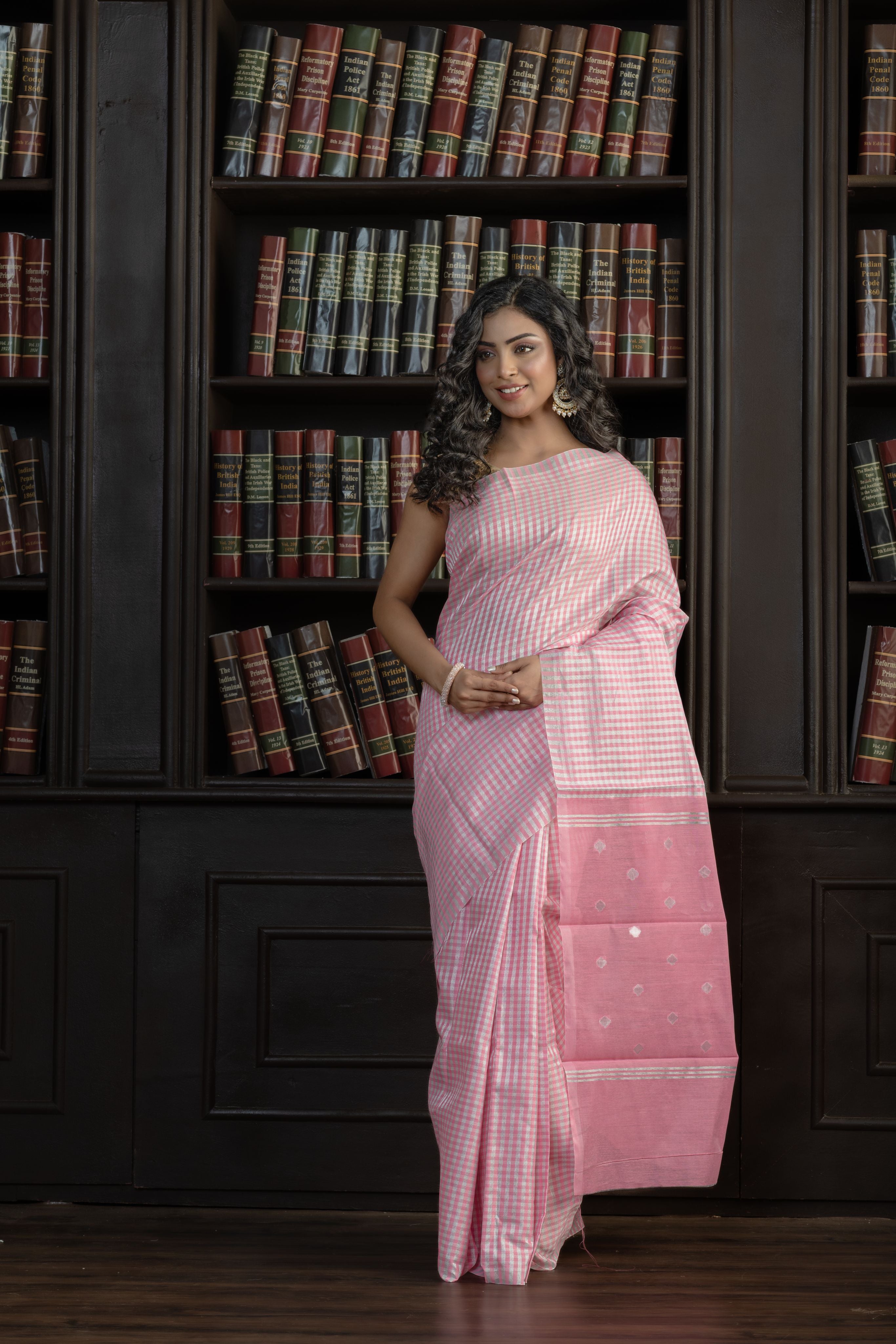 Zari Check Tissue Saree | Tissue silk Banarasi saree featuring contemporary zari checks