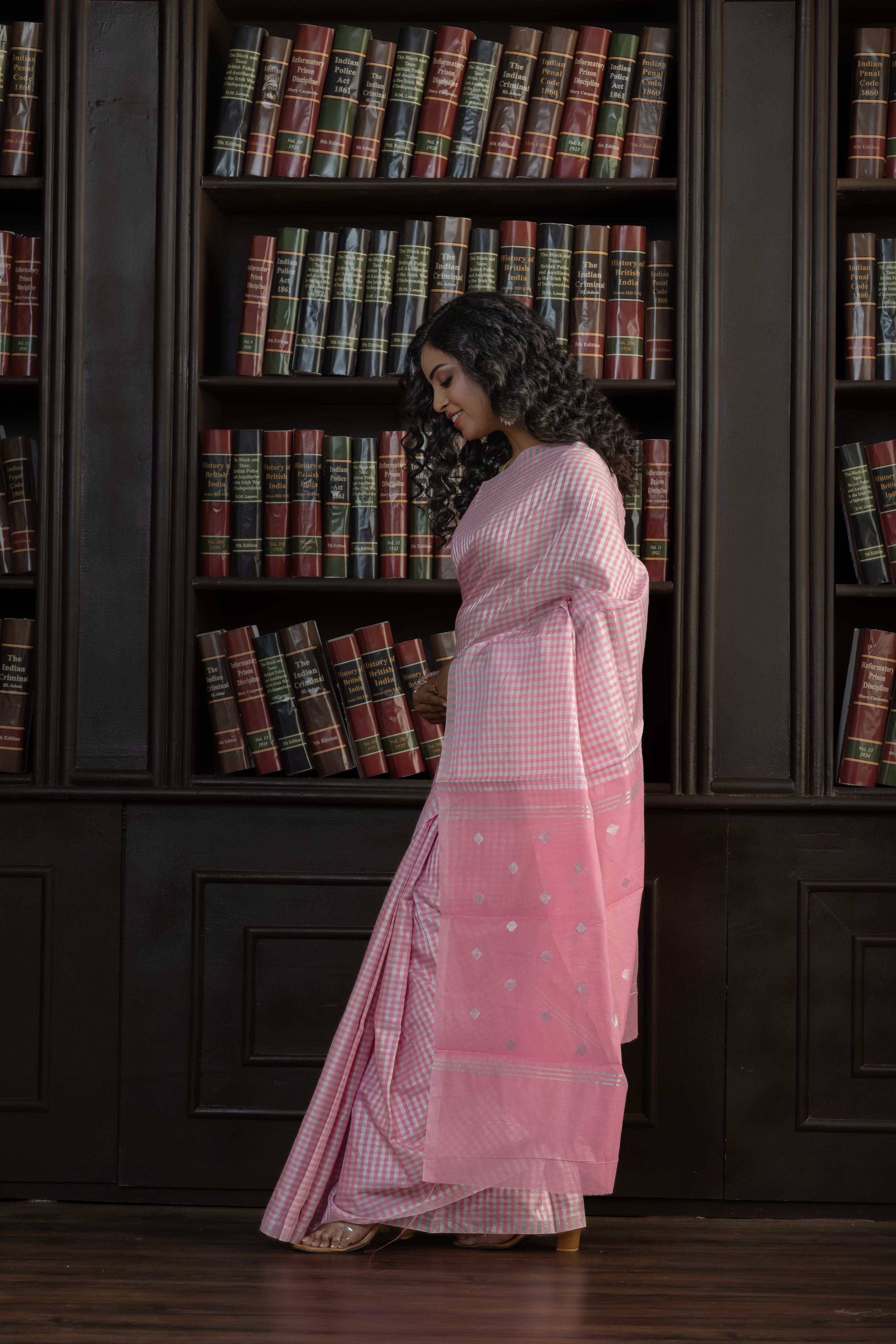 Zari Check Tissue Saree | Tissue silk Banarasi saree featuring contemporary zari checks