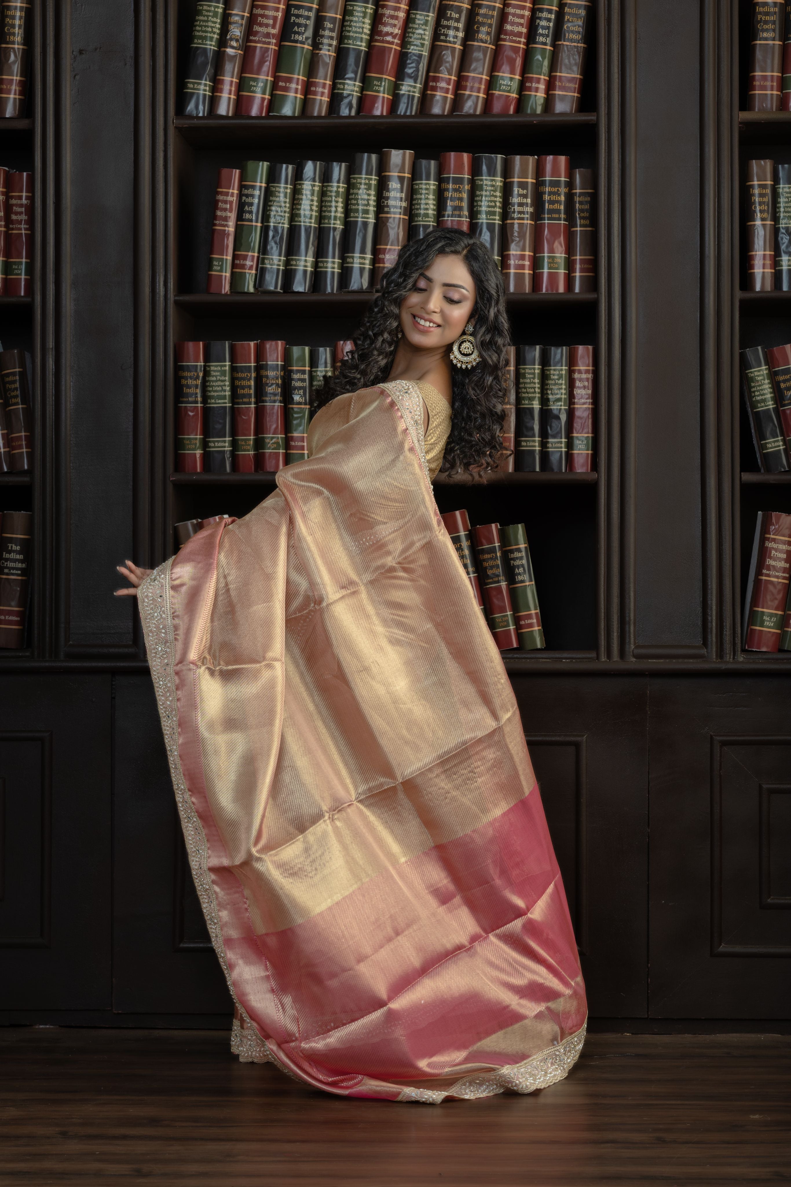 Kanjivaram Tissue Silk Lace Work Saree | Elegant Kanjivaram-inspired tissue silk Banarasi saree featuring intricate lace work