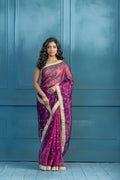 Baigani Tissue Buti Banarasi Saree with Lace | Unique baigani tissue silk Banarasi saree with exclusive lacework and elegant finish